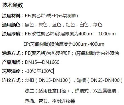 徐州外PE内EP涂塑钢管技术参数